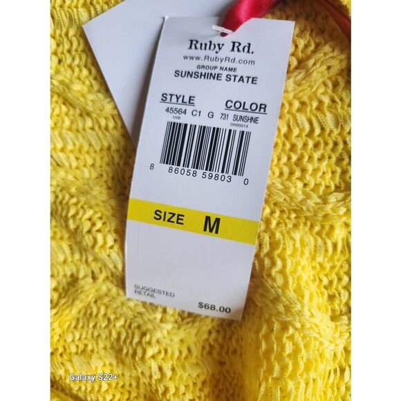 S44 Ruby Rd sunshine yellow sweater, NWT - Picture 4 of 4